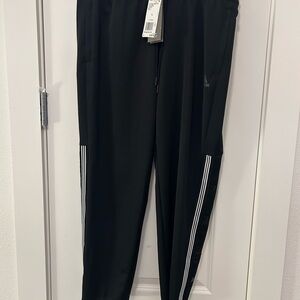 NWT Adidas Black Track Pants with White Stripes